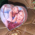 Heart shape paper weight with photo frame.