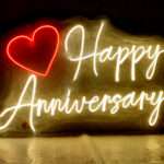 Happy Anniversary Neon Light Sign Frame